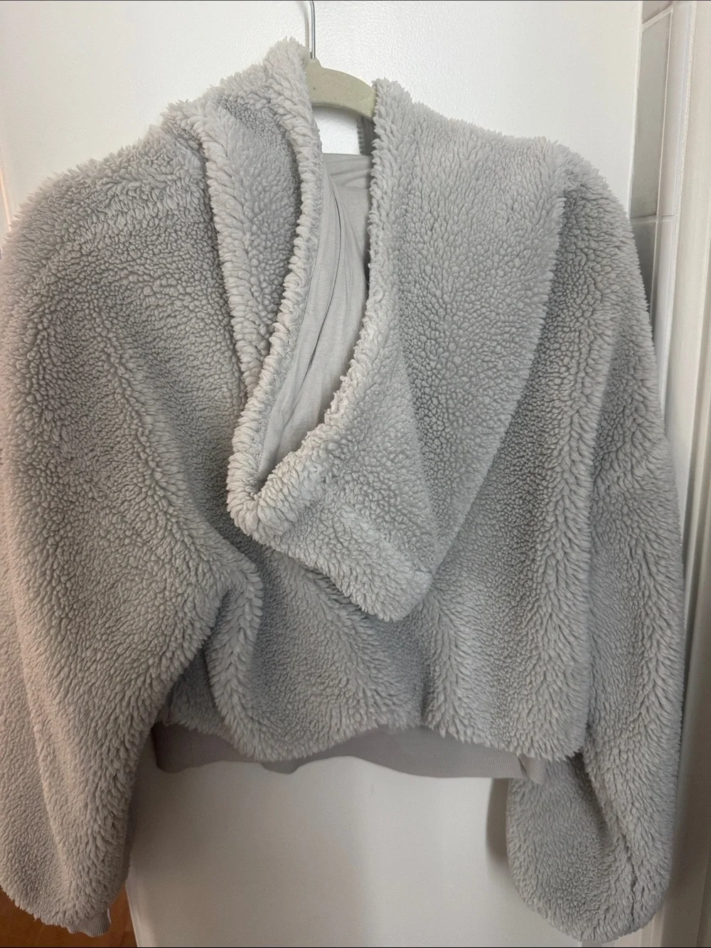All Yoga Cozy Half-Zip Sherpa Pullover Jacket - Light Blue Gray